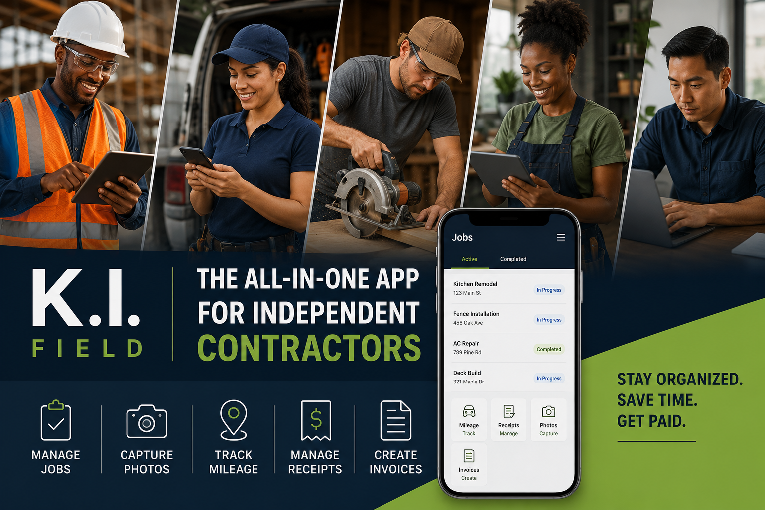 K.I. Field platform for independent contractors and service professionals